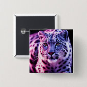 Snow Leopard Portrait Vierkante Button 5,1 Cm (Voorkant /achterkant)