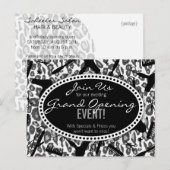Snow Leopard Print Hair Salon Grand Opening Briefkaart (Voorkant / Achterkant)
