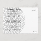 Snow Leopard Print Hair Salon Grand Opening Briefkaart (Achterkant)