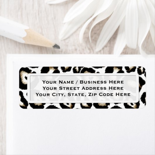 Snow Leopard Print Retouradreslabels Etiket (Insitu)