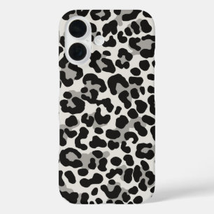Snow Leopard print wit trendy patroon iPhone 16 Hoesje