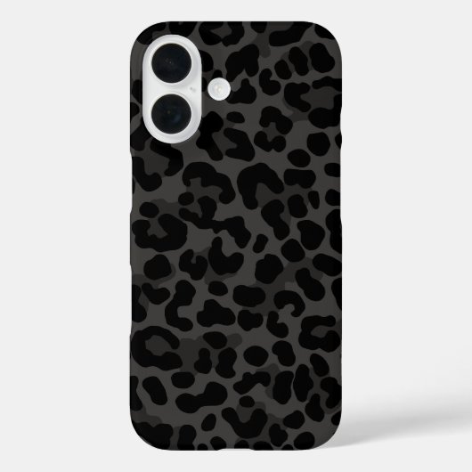 Snow Leopard Print Zwart Trendy Patroon Case-Mate iPhone Case (Achterkant)