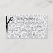 Snow Leopard-printkaart voor haarscherpe weergave Afsprakenkaartje (Achterkant)