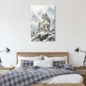 Snow Leopard_ Protector Archetypes  Canvas Afdruk (Insitu (Slaapkamer))