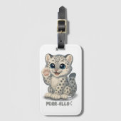 Snow leopard - Purr-ello Bagagelabel (Voorkant (verticaal))