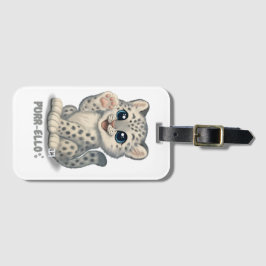 Snow leopard - Purr-ello Bagagelabel