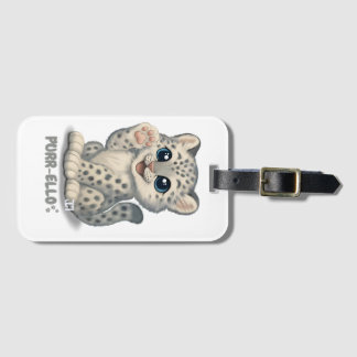 Snow leopard - Purr-ello Bagagelabel