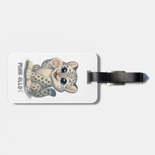 Snow leopard - Purr-ello Bagagelabel (Achterkant horizontaal)