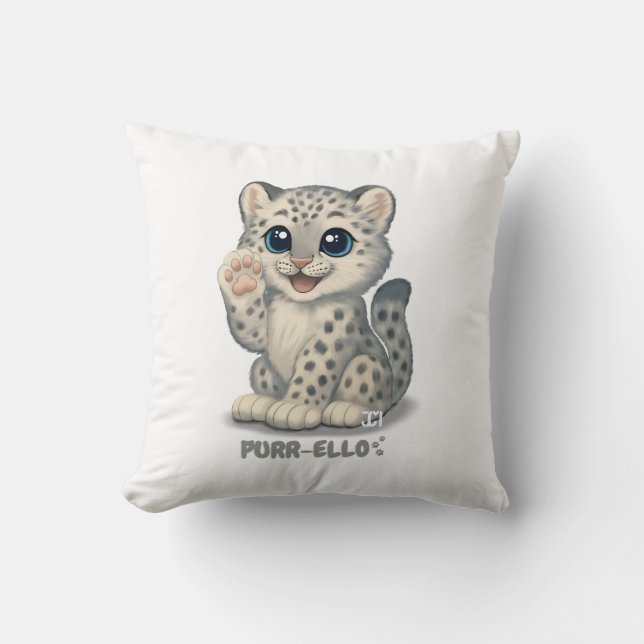 Snow leopard - Purr-ello Kussen (Voorkant)
