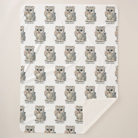 Snow leopard - Purr-ello Sherpa Deken (Voorkant)