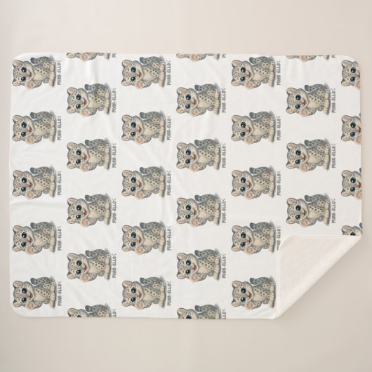 Snow leopard - Purr-ello Sherpa Deken (Voorkant (horizontaal))