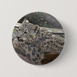 Snow Leopard Ronde Button 5,7 Cm