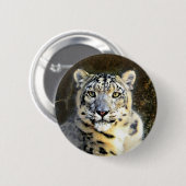 Snow Leopard Ronde Button 5,7 Cm (Voorkant /achterkant)