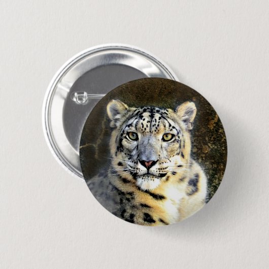Snow Leopard Ronde Button 5,7 Cm (Voorkant /achterkant)