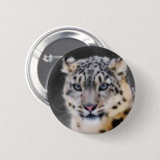 Snow Leopard Ronde Button 5,7 Cm (Voorkant /achterkant)