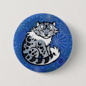 Snow Leopard Ronde Button 5,7 Cm (Voorkant)