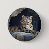 Snow Leopard Ronde Button 5,7 Cm (Voorkant)