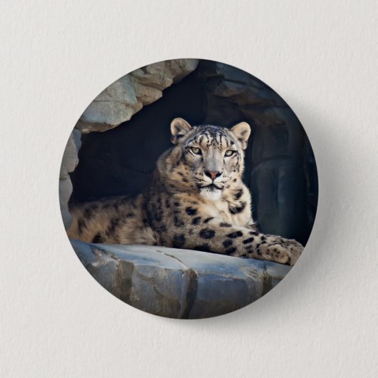 Snow Leopard Ronde Button 5,7 Cm (Voorkant)