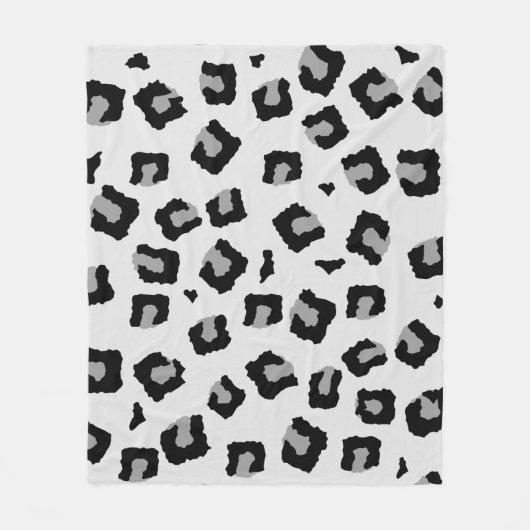 Snow Leopard Seamless Pattern  Fleece Deken (Voorkant)