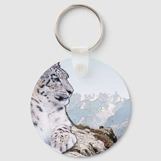 Snow Leopard Sleutelhanger (Voorkant)