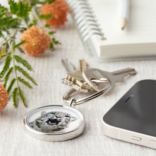 Snow Leopard Sleutelhanger (Zijkant)