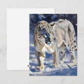 Snow Leopard Studie B - Oliën Feestdagenkaart (Voorkant / Achterkant)