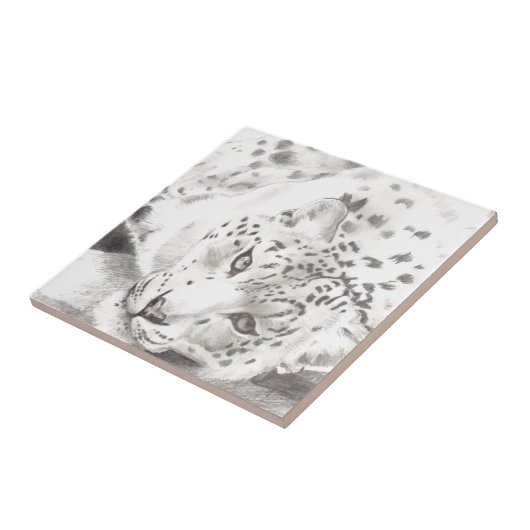 Snow Leopard Tegeltje (Zijkant)