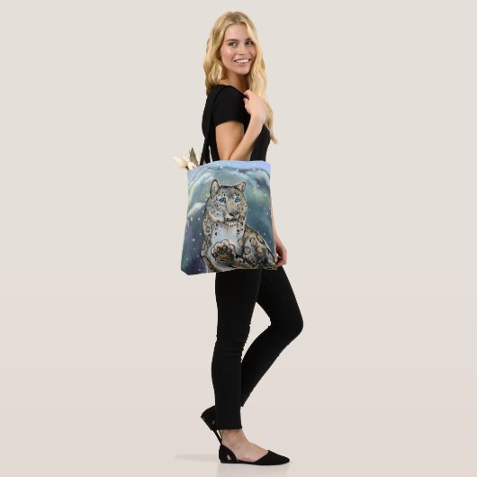 Snow Leopard Tote Bag (Op model)