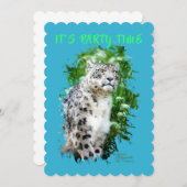 Snow Leopard-uitnodiging Kaart (Voorkant / Achterkant)