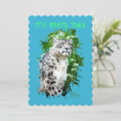 Snow Leopard-uitnodiging Kaart (Staand voorkant)
