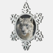 Snow Leopard-versiering Tin Sneeuwvlok Ornament (Rechts)