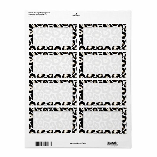 Snow Leopard Verzendlabels afdrukken Etiket (Full Sheet)