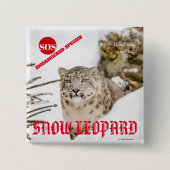 Snow Leopard Vierkante Button 5,1 Cm (Voorkant)
