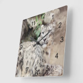 Snow Leopard Vierkante Klok (Hoek)