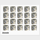 Snow Leopard Vierkante Sticker (Vel)