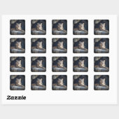Snow Leopard Vierkante Sticker (Vel)