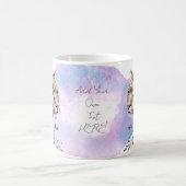 Snow Leopard Wild Cat Floral Waterverf Koffiemok (Center)