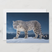 Snow Leopard Wild Majestic Animal Een sterrenstels Aankondiging (Voorkant)