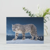 Snow Leopard Wild Majestic Animal Een sterrenstels Aankondiging (Staand voorkant)