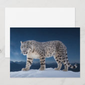 Snow Leopard Wild Majestic Animal Een sterrenstels Aankondiging (Voorkant / Achterkant)