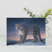Snow Leopard Wild Majestic Animal Een sterrenstels Aankondiging (Staand voorkant)