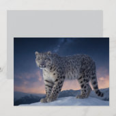Snow Leopard Wild Majestic Animal Een sterrenstels Aankondiging (Voorkant / Achterkant)