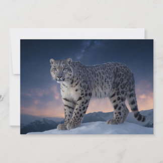 Snow Leopard Wild Majestic Animal Een sterrenstels Aankondiging