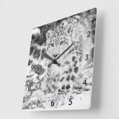 Snow Leopard Wildlife Wall Clock Vierkante Klok (Hoek)
