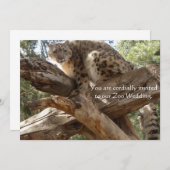 Snow Leopard Zoo Wedding Invitations Kaart (Voorkant / Achterkant)