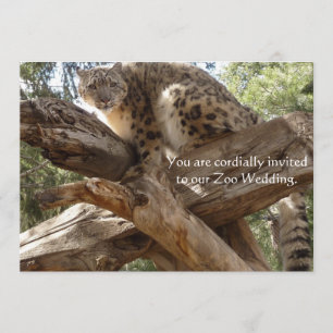 Snow Leopard Zoo Wedding Invitations Kaart