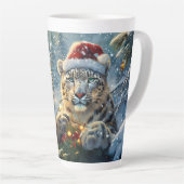 Snow Leopards Holiday Design beroemd gemaakt door  Latte Mok (Rechterhoek)