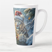 Snow Leopards Holiday Design beroemd gemaakt door  Latte Mok (Rechts)