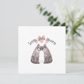 Snow Leopards Snuggle Love You More Valentine Feestdagenkaart (Staand voorkant)