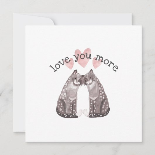 Snow Leopards Snuggle Love You More Valentine Feestdagenkaart (Voorkant)